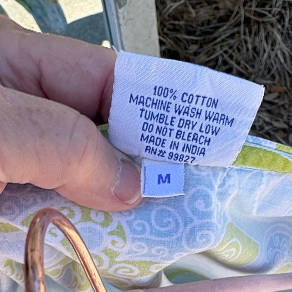 Pine Cone Hill Blue and Green Paisley Button Down Shirt - Picture 7 of 7